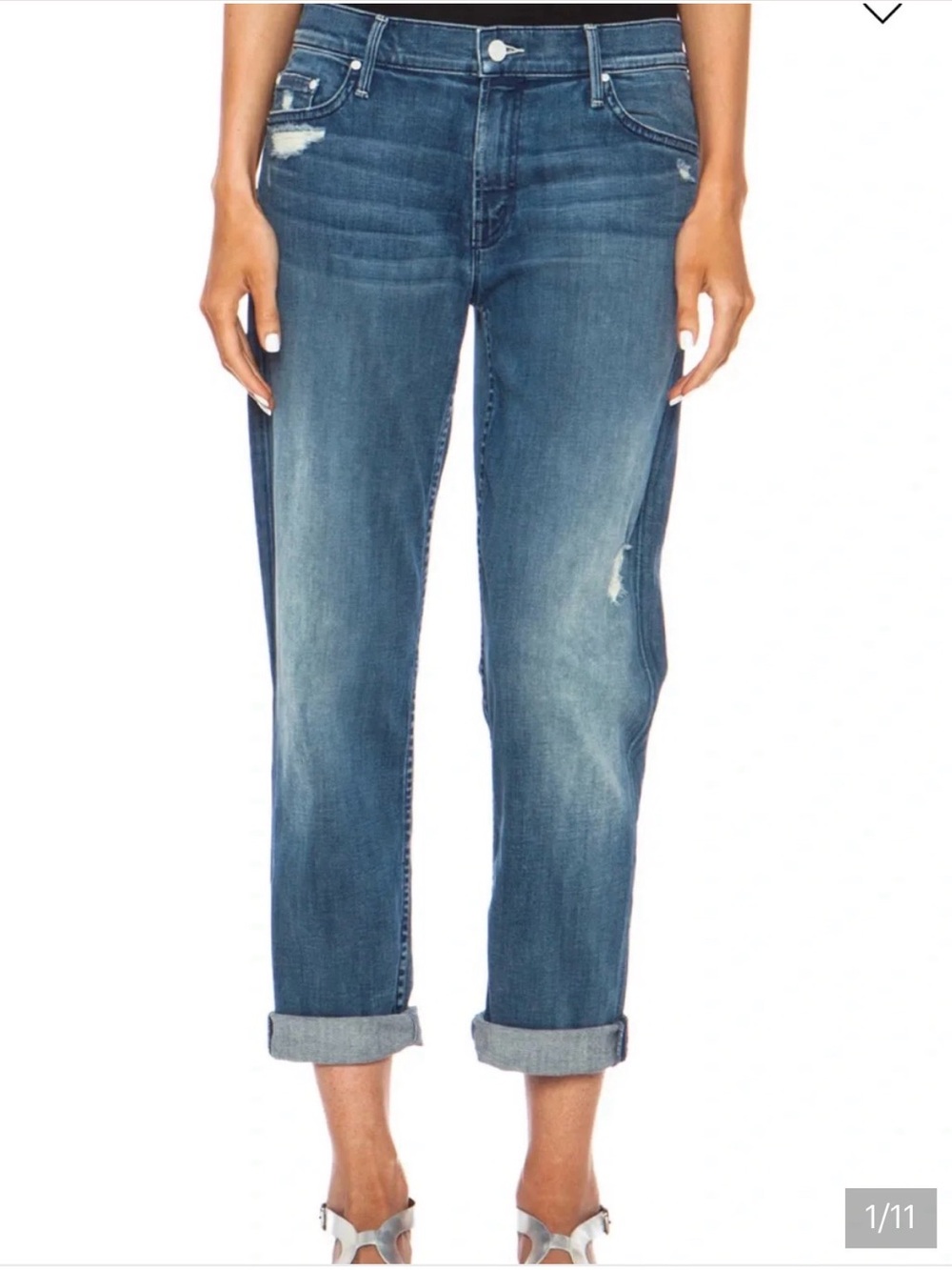 MOTHER The Dropout Rough It Up Ankle Jeans Size 26